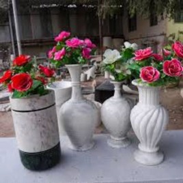 White Makrana Flower Pot, Height: 3 Feet