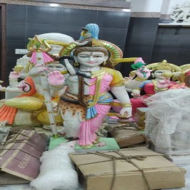 White Marble Ardhnareshwar Statues, Temple