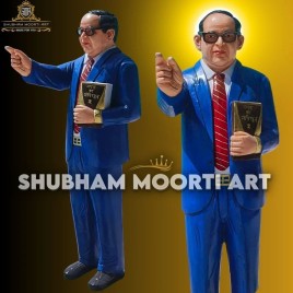 White Marble Bhim Rao Ambedkar Statue, Size: 6 Feet