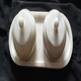 White Marble Dry Fruit Tray, Size: 12X5x0.5 Inch