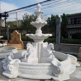 White Marble Fountain, Size: 60x60 Inch