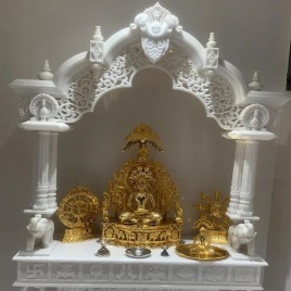 White Marble Home Temple, Design: Antique, Size: 60x120 cm