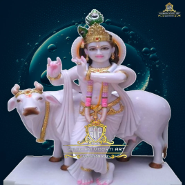 White Marble Krishna Statue