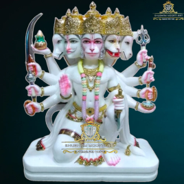 White Marble Panchmukhi Hanuman Ji Statue