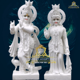 White Marble Radha Krishna Statues