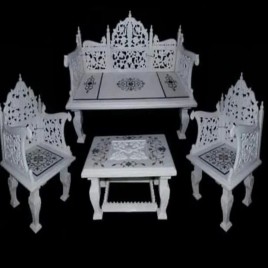 White Marble Sofa Set