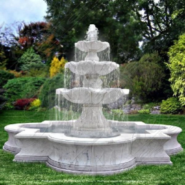 White Marble Water Fountain, Size: 36x24 Inch