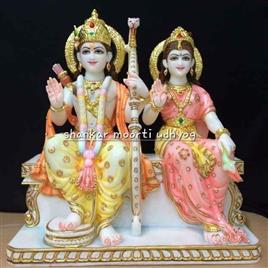 White Painted Marble statue ramdarbar ji, Size: 2 Feet