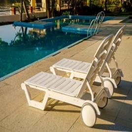 White Plastic Swimming Pool Side Lounger