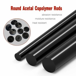 White POM Rod Delrin Acetal Delrin Block, 6 mm, 100 mm