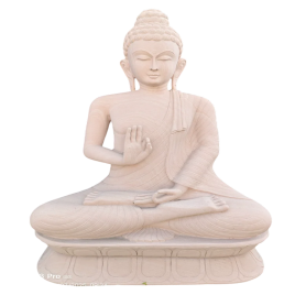 White Sandstone Buddha Sculpture, Garden
