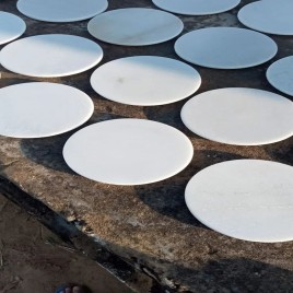 White Size/Diameter: 9 Inch Marble Chakla