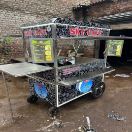 White Stainless Steel Food Cart