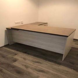 Wooden Computer Office Table And Chair Set, With Storage