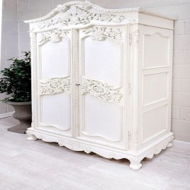 Wooden White Heavy Wardrobe