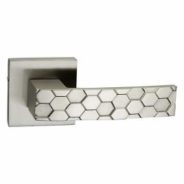 Zinc Door Handle On Square Rose 12110