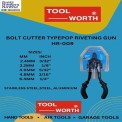 1/4 Inch TOOL WORTH - BOLT CUTTER TYPEPOP RIVETING GUN HR -009
