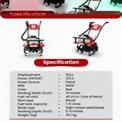 Power: 3 hp 68cc Mini Power Tiller, 4 feet
