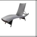 Lounger without Handle(Ms Body Grey colour Cane Weaving)