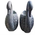 Black Mottled Grey Granite Swan Stone Sculpture, For Planters