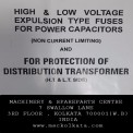 25 Amps High & Low Voltage Expulsion Type Fuses For Power Capacitors ( Non Current Limiting )