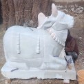 3.5 Feet White Marble Nandi Statue