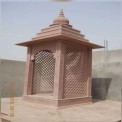 4.5 Feet Red Sandstone Temple, For Exterior Decor
