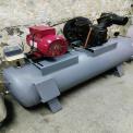 600 Pound Tank 3 Hp Double Piston Air Compressor 2 Hp Godrej Motor Single Phase