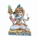 7 Feet White Marble Shiva Statue, Temple