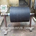 Belt Conveyor Head Pulley WITH DAIMOND GROVE RUBBER LAGING