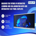 Black 98 Inch Gladwin Interactive Flat Panel With Infrared Touch, For Education