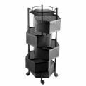 Black Plastic MULTI PURPOSE STORAGE ORGANIZER TROLLEY 3 TIER