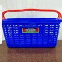 Blue Rectangular Plastic Supermarket Basket