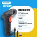 Buvvas BS-RTL-2DW Wireless Barcode Scanners, Handheld