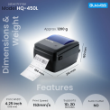 Buvvas HQ-450L Direct Thermal Label printer, Max. Print Width: 4 Inch