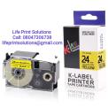 Casio Label Cassette Black on Yellow 24mm XR-24YW 100% Compatible Label Tape for Casio Label Printer