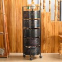 Circular Mild Steel Rotating Kitchen Storage Rack Vegetable Rack