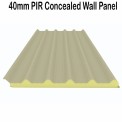 Color Coated 40mm PIR Concealed Wall Panel, For Walls