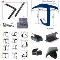 Container Rubber Door Seal - J Type, 50-60 Shore A