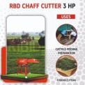 Electric Motor Dry Grass Gear Chaff Cutter, 3 HP, 400-600 kg/hr