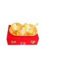 King International Silver And Gold Plated Gift Set, For Dry Fruit Serve, 4.5cm