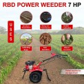 Mild Steel 4 Feet Power Weeder Cultivator, 5 tynes