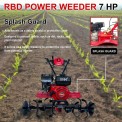 Mild Steel 4 Feet Power Weeder Cultivator, 5 tynes