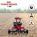 Mild Steel 4 Feet Power Weeder Cultivator, 5 tynes