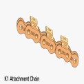 Mild Steel Double Sprocket Tapered Roller Conveyor Attachment Chain