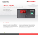 Model Name/Number: CP-VTA-F1043 Fingerprint Recognition CP Plus Time Attendance Systems, Finger