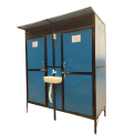 MS 6 Feet Double Compartment Stainless Steel Western Portable Toilet