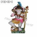 Multicolor Painted Shiva Marble Murti, For Temple, Size: 42 Inch