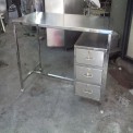 Polished Rectangular Stainless Steel Tables With 3 Drawers, For Office