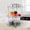 Polished Stainless Steel 2 SHELF MULTIPURPOSE CORNER STAND, Free Standing